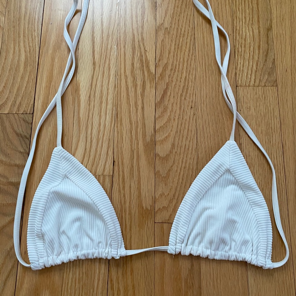 Frankies Bikinis White Ribbed Top